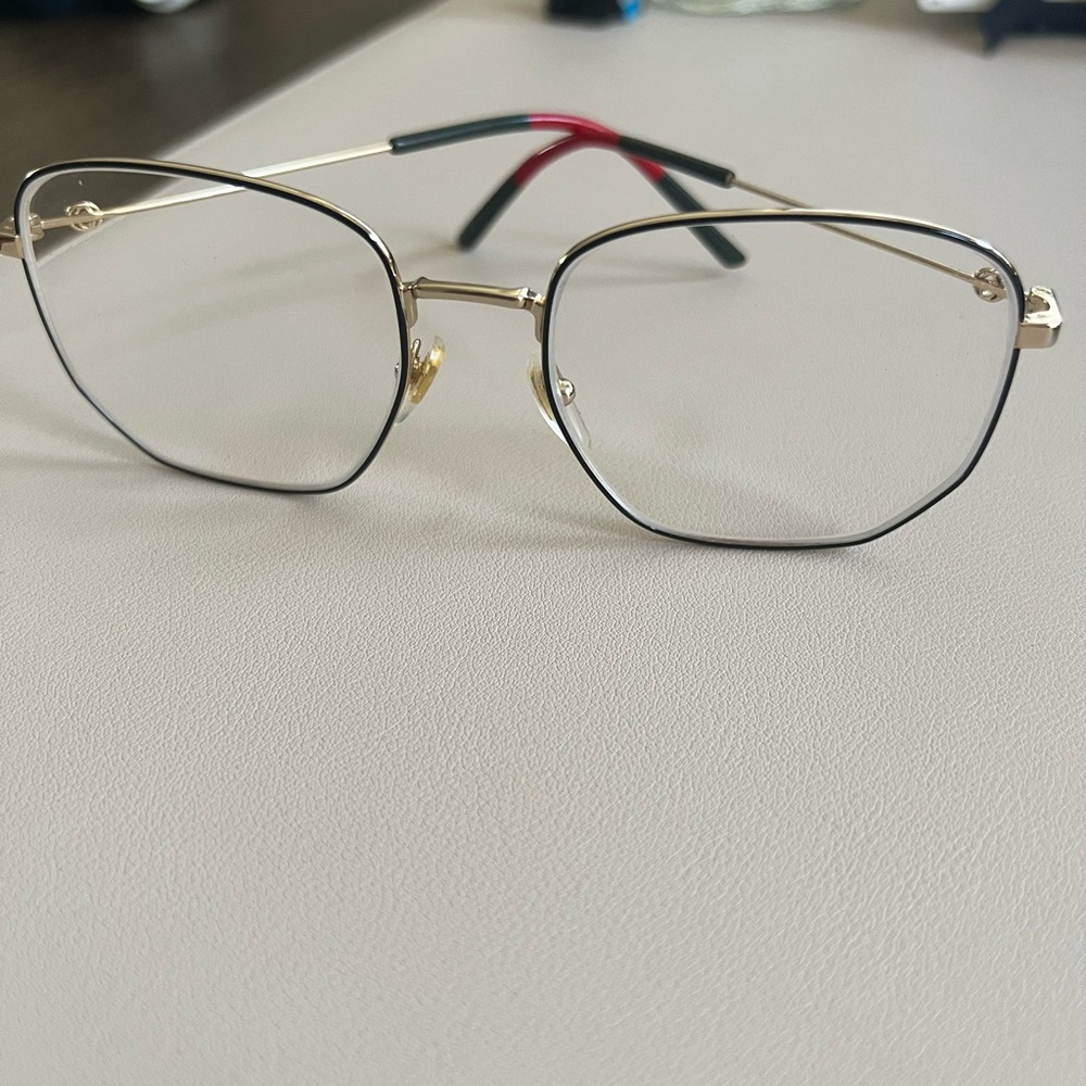 Gucci Gold and Black Square Glasses